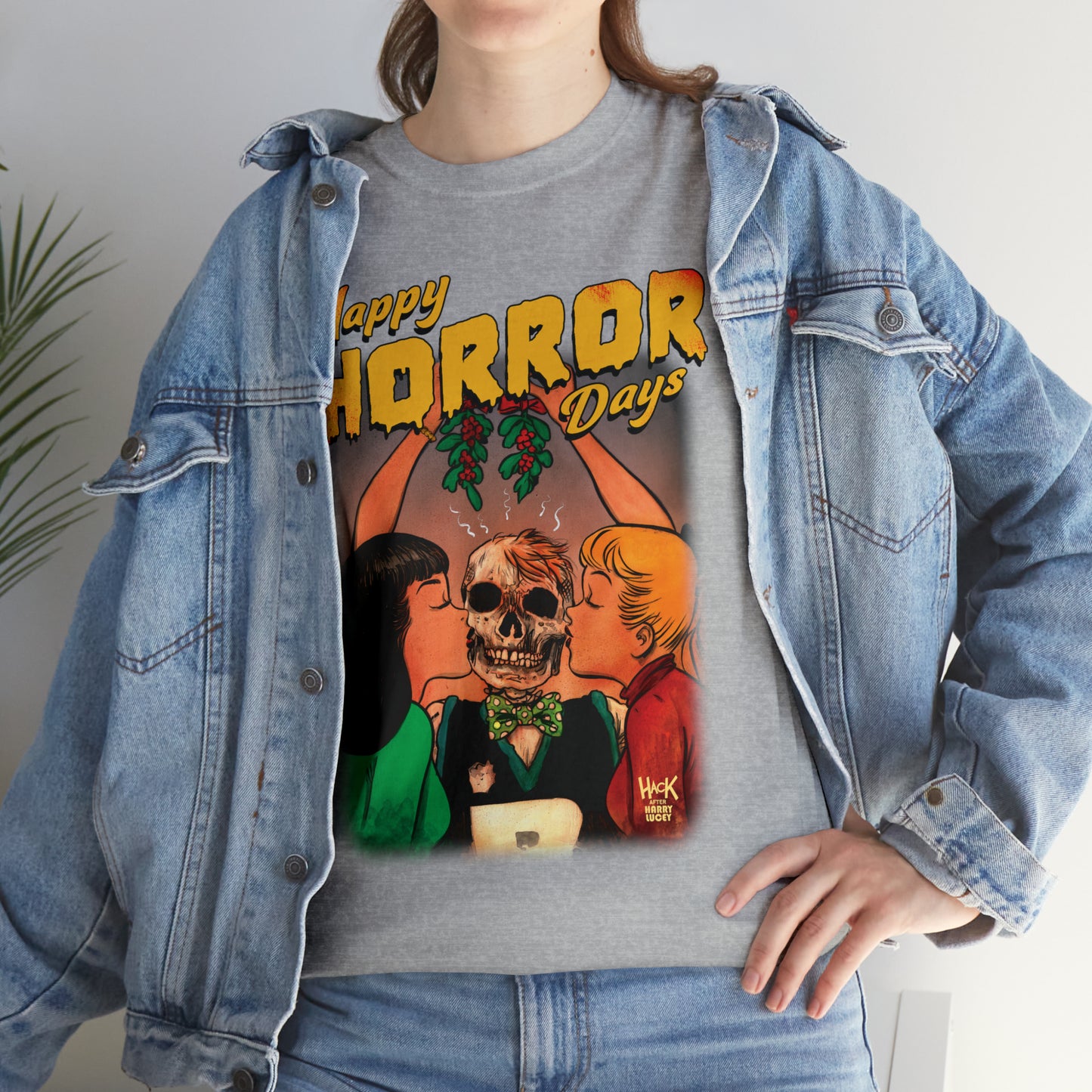 Happy Horror Days Love Triangle Graphic Tee (Unisex Heavy Cotton Tee) featuring Archie, Betty, and Veronica