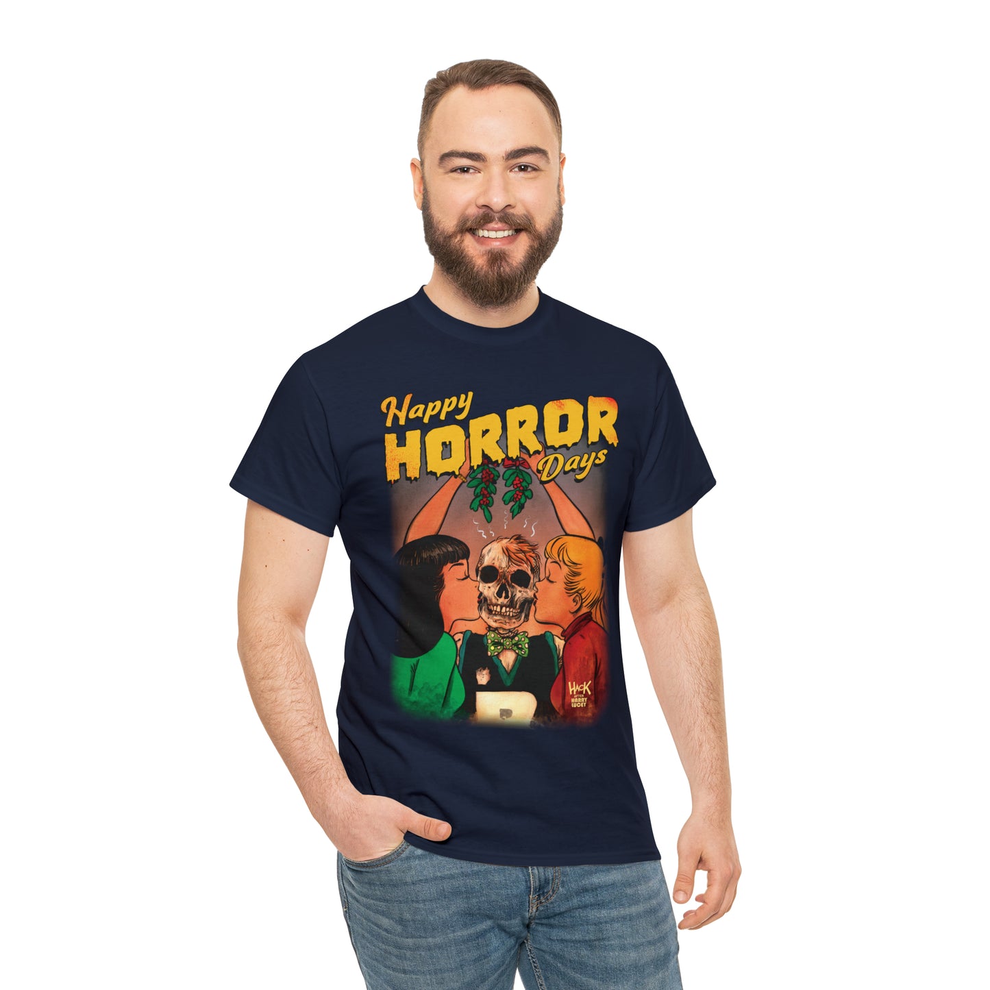 Happy Horror Days Love Triangle Graphic Tee (Unisex Heavy Cotton Tee) featuring Archie, Betty, and Veronica