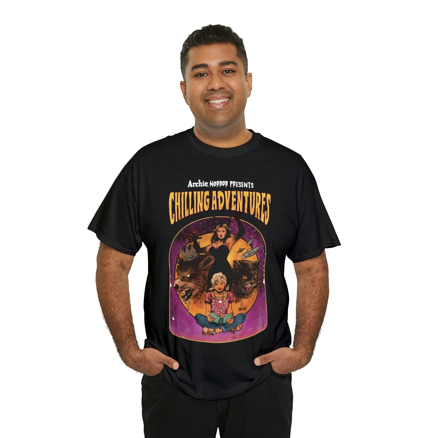 Archie Horror Presents Chilling Adventures Graphic Tee (Unisex Heavy Cotton Tee) featuring Jinx and Madam Satan