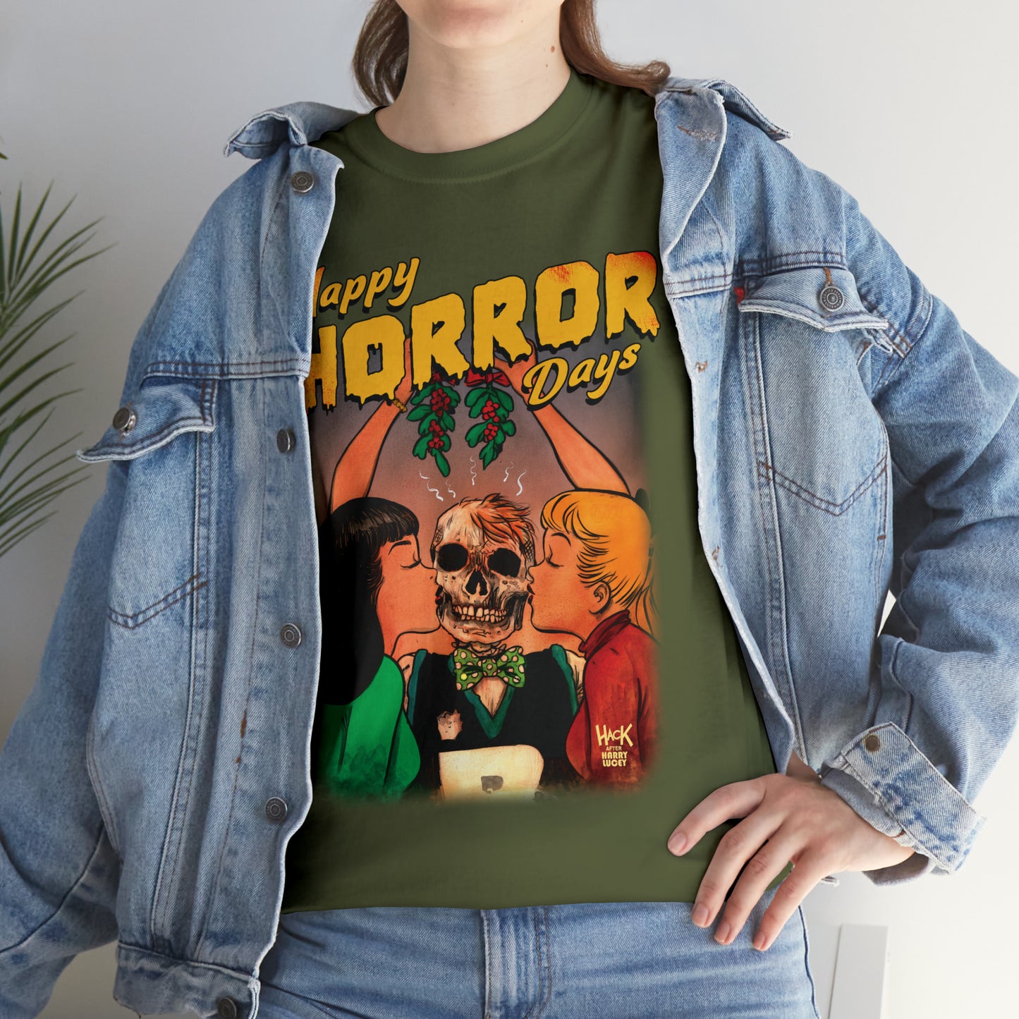 Happy Horror Days Love Triangle Graphic Tee (Unisex Heavy Cotton Tee) featuring Archie, Betty, and Veronica