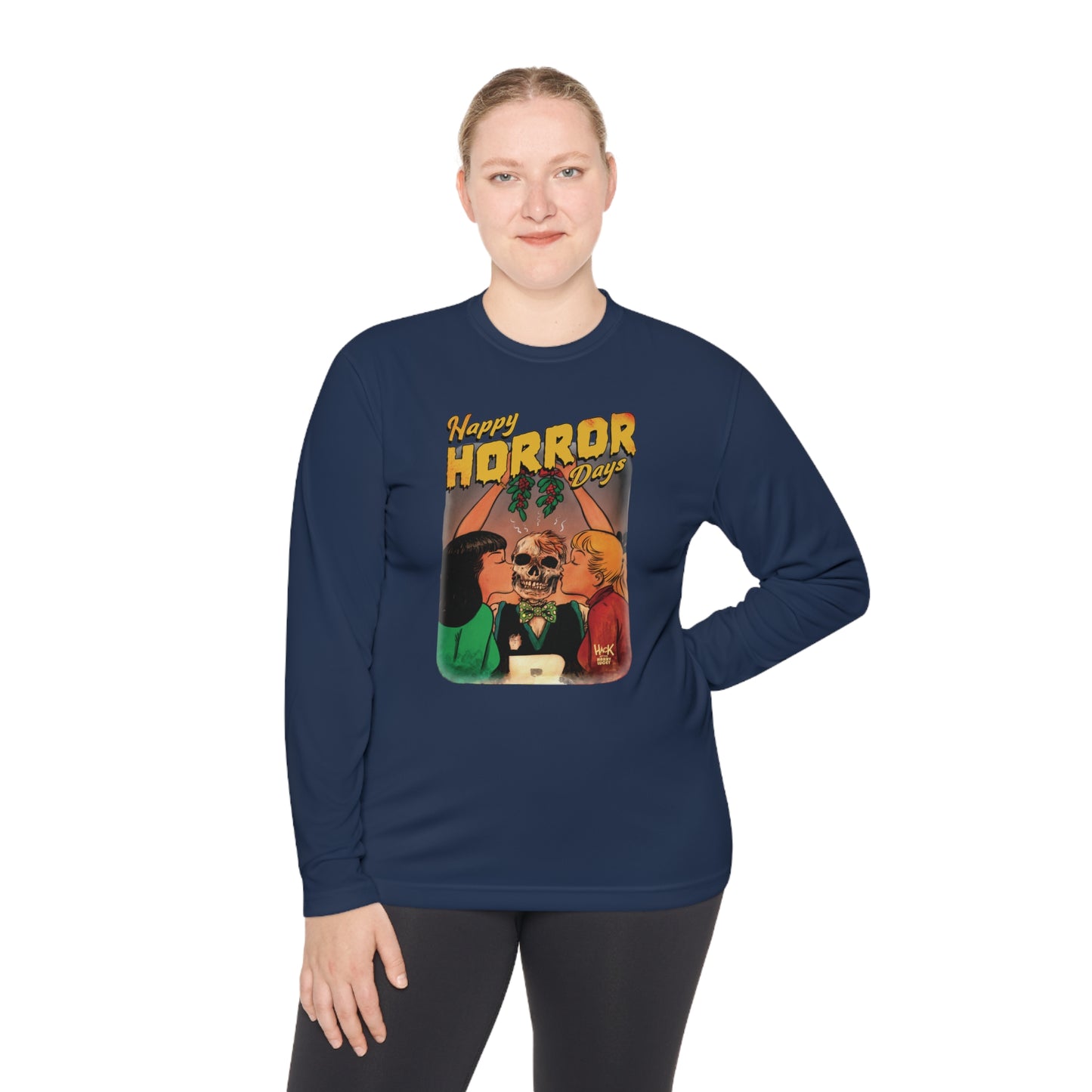 Happy Horror Days Love Triangle Graphic Tee Unisex Lightweight Long Sleeve Tee featuring Archie, Betty, and Veronica