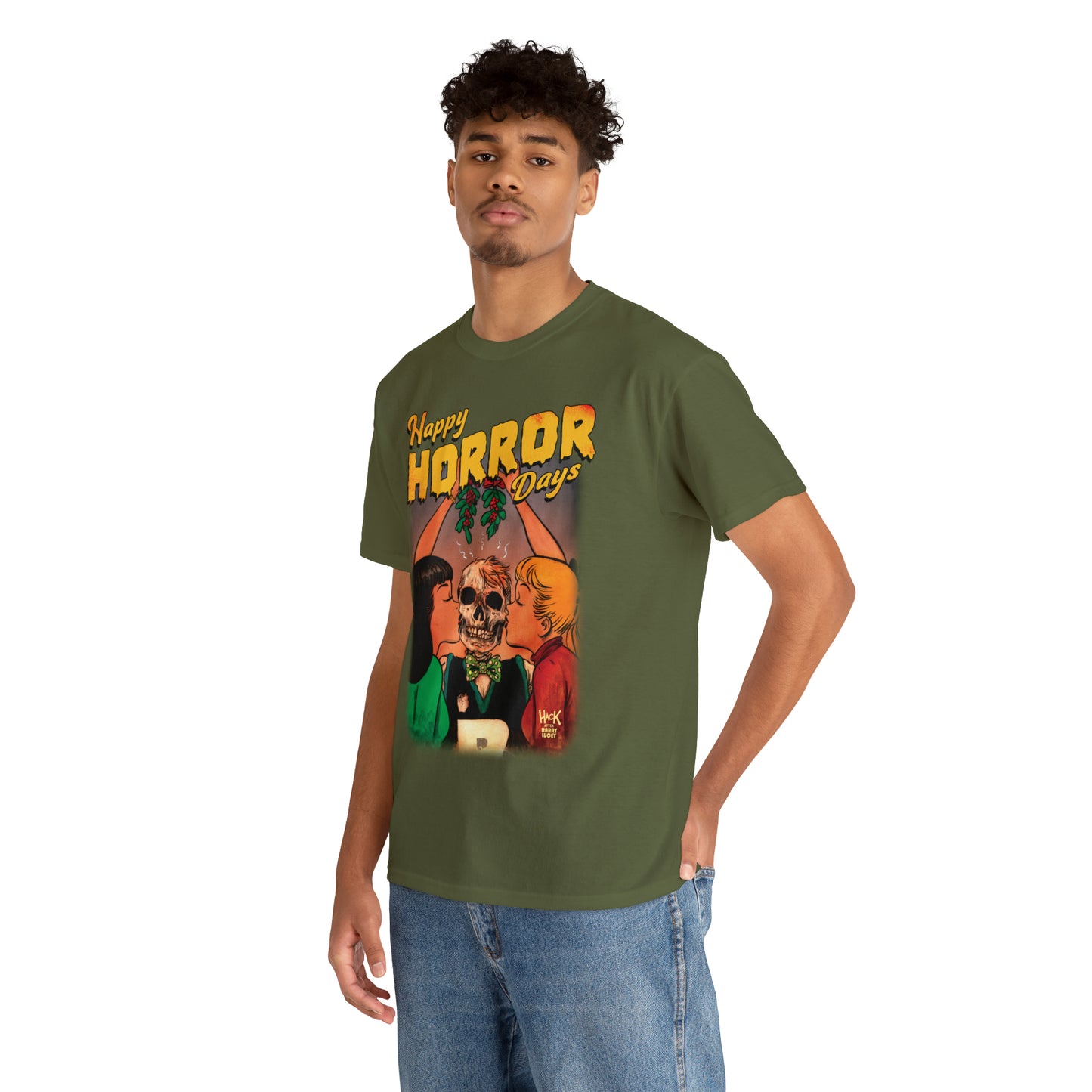 Happy Horror Days Love Triangle Graphic Tee (Unisex Heavy Cotton Tee) featuring Archie, Betty, and Veronica