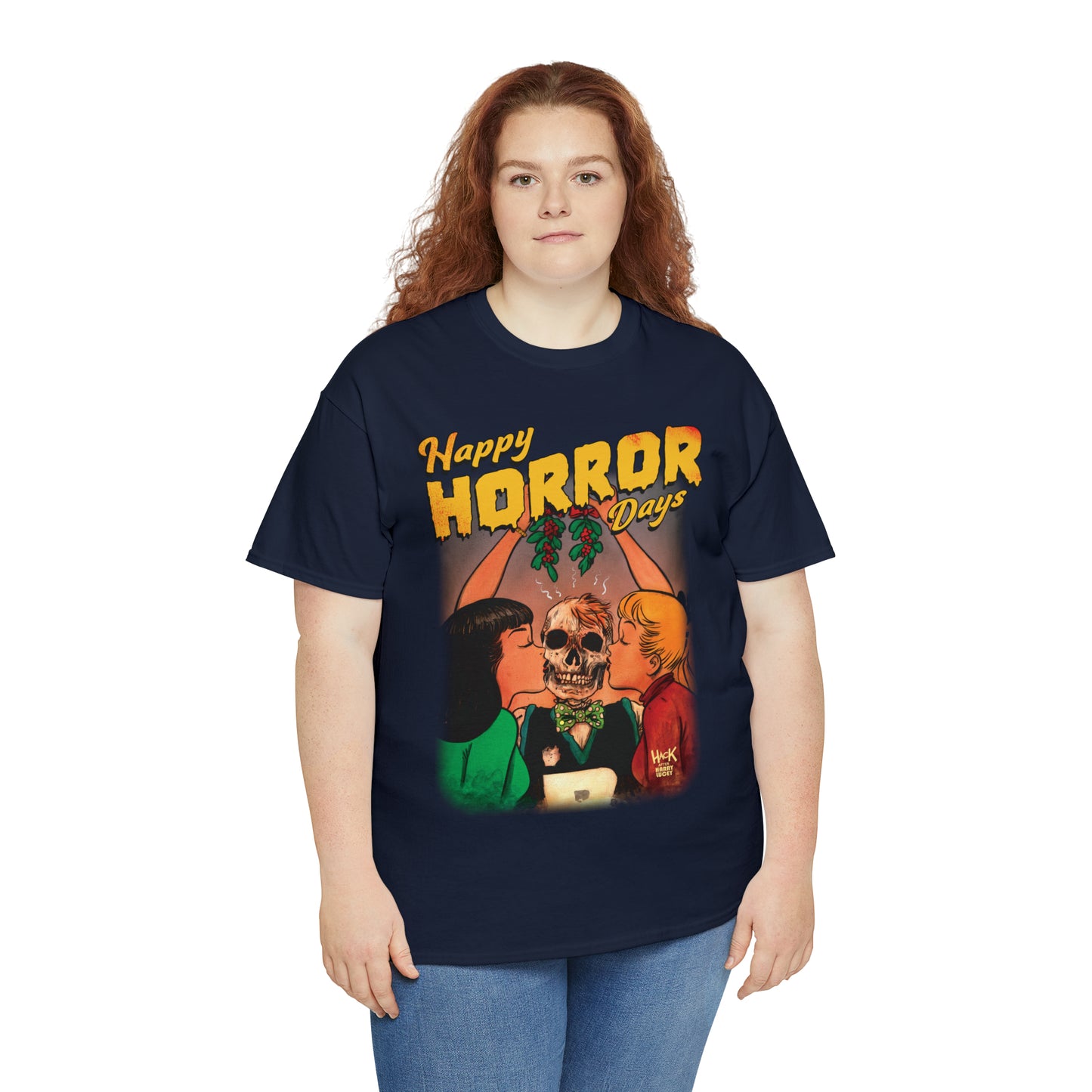 Happy Horror Days Love Triangle Graphic Tee (Unisex Heavy Cotton Tee) featuring Archie, Betty, and Veronica