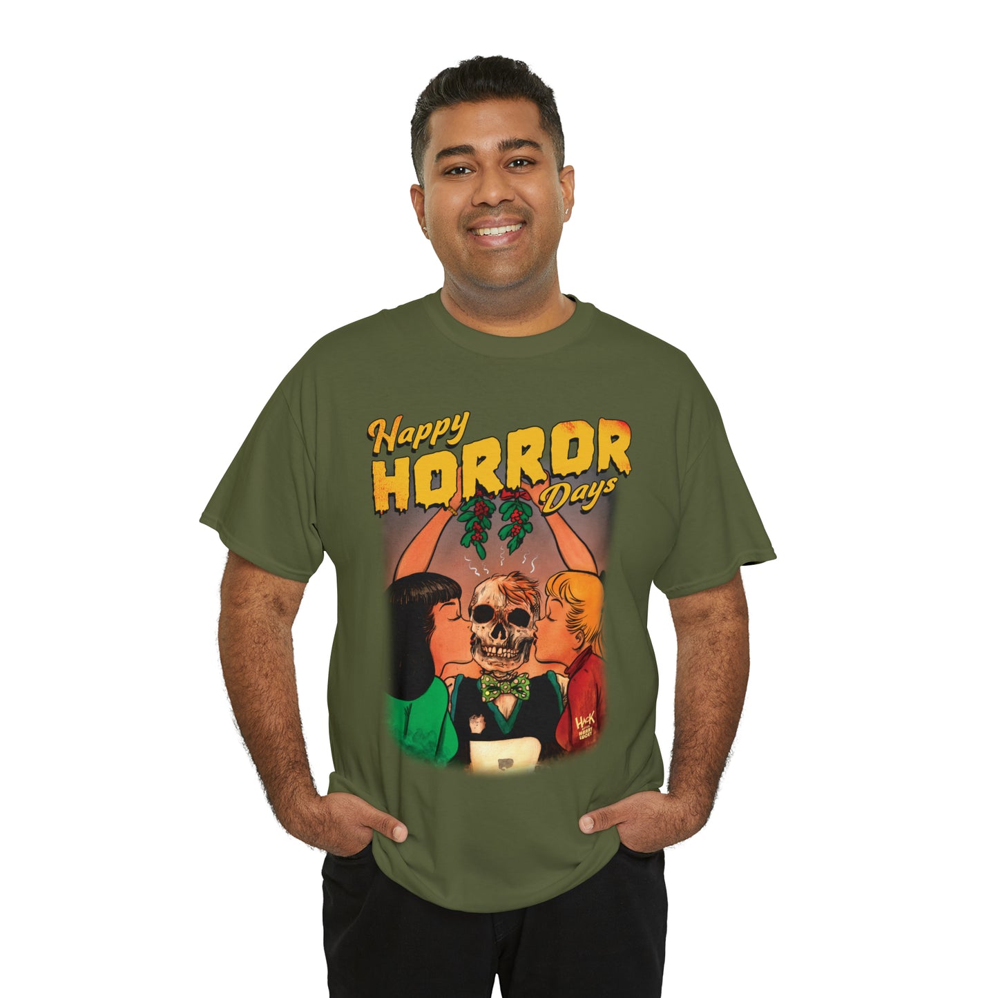 Happy Horror Days Love Triangle Graphic Tee (Unisex Heavy Cotton Tee) featuring Archie, Betty, and Veronica