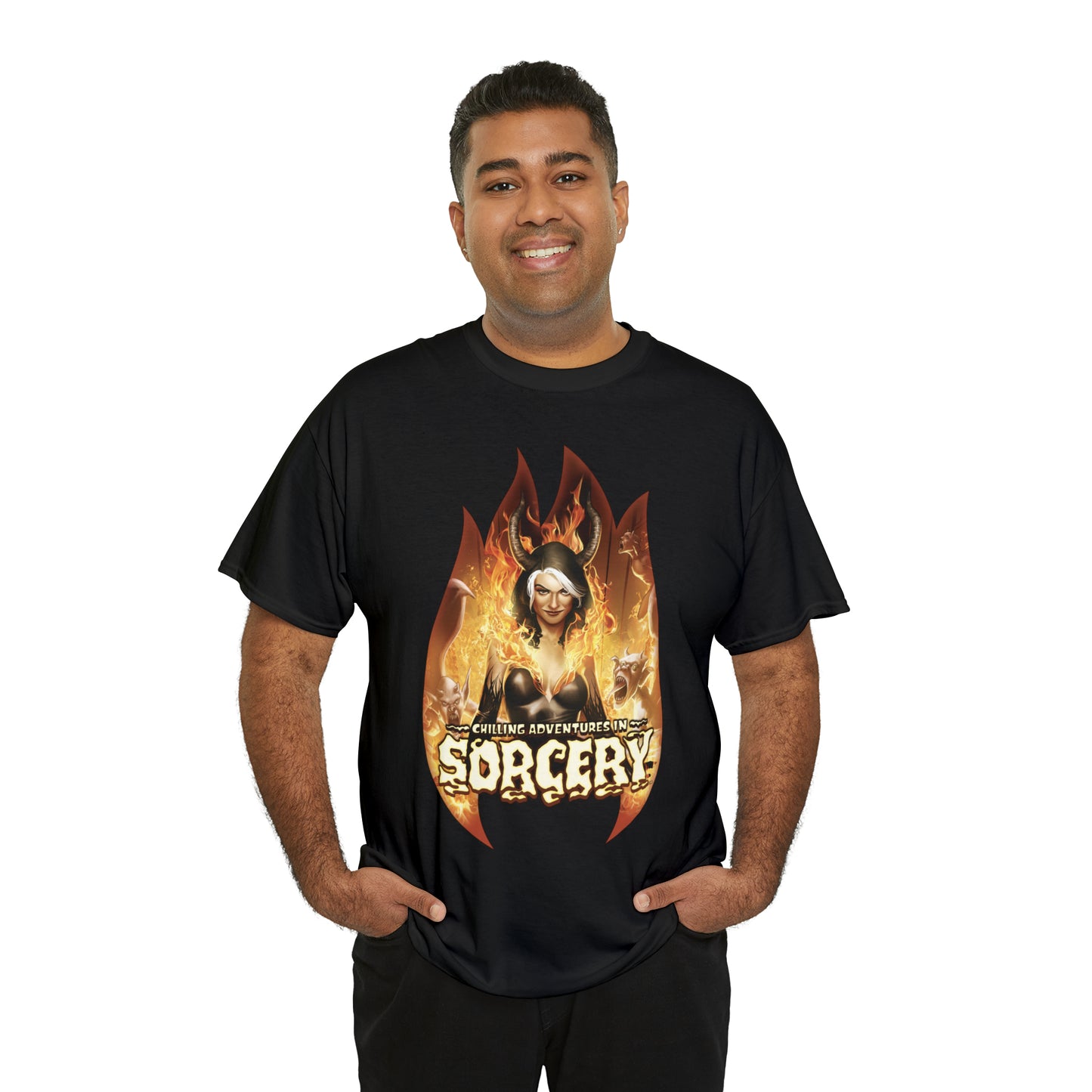 Chilling Adventures in Sorcery Graphic Tee (Unisex Heavy Cotton Tee) featuring Madam Satan