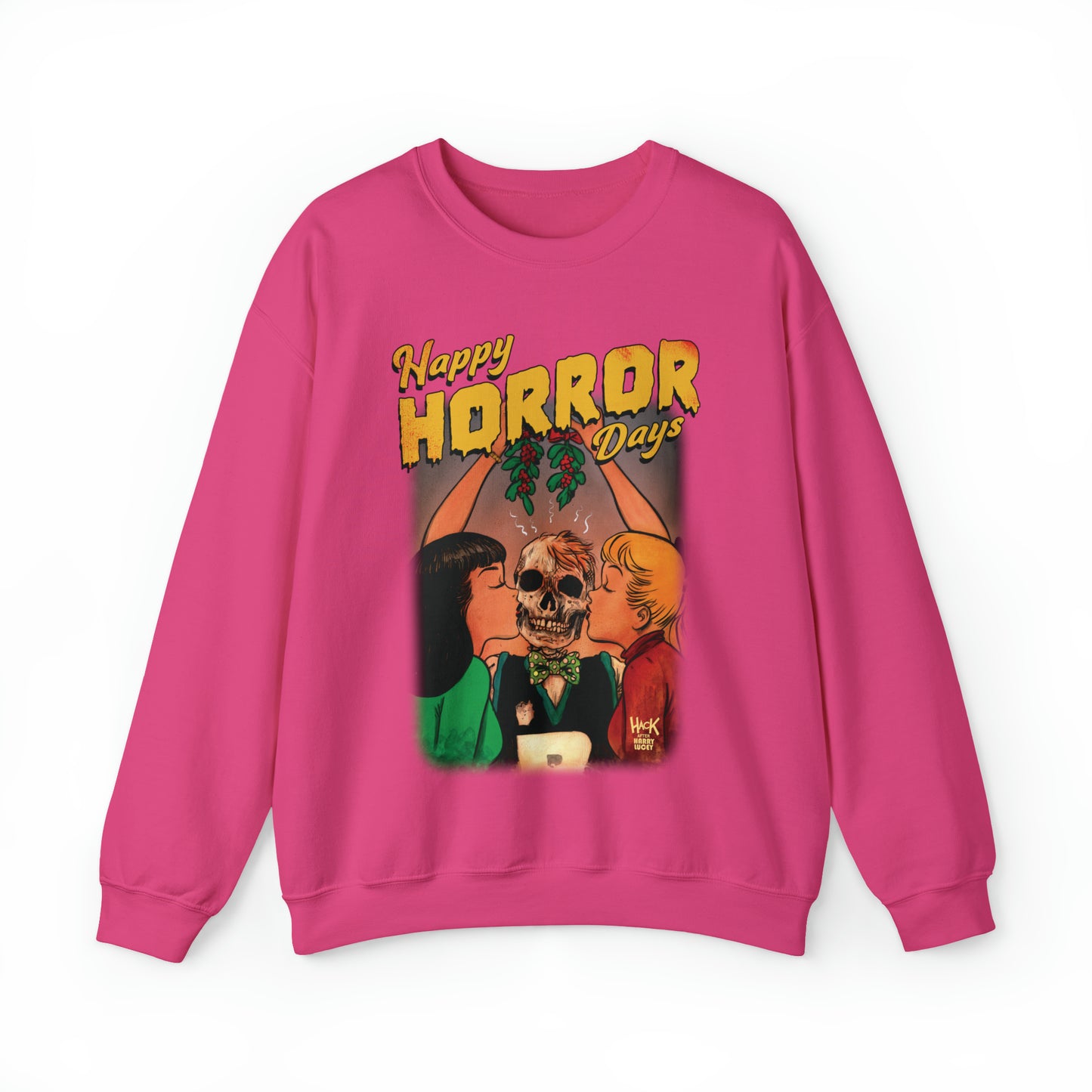 Archie Comics Happy Horror Days Unisex Heavy Blend™ Crewneck Sweatshirt featuring Archie, Betty, and Veronica