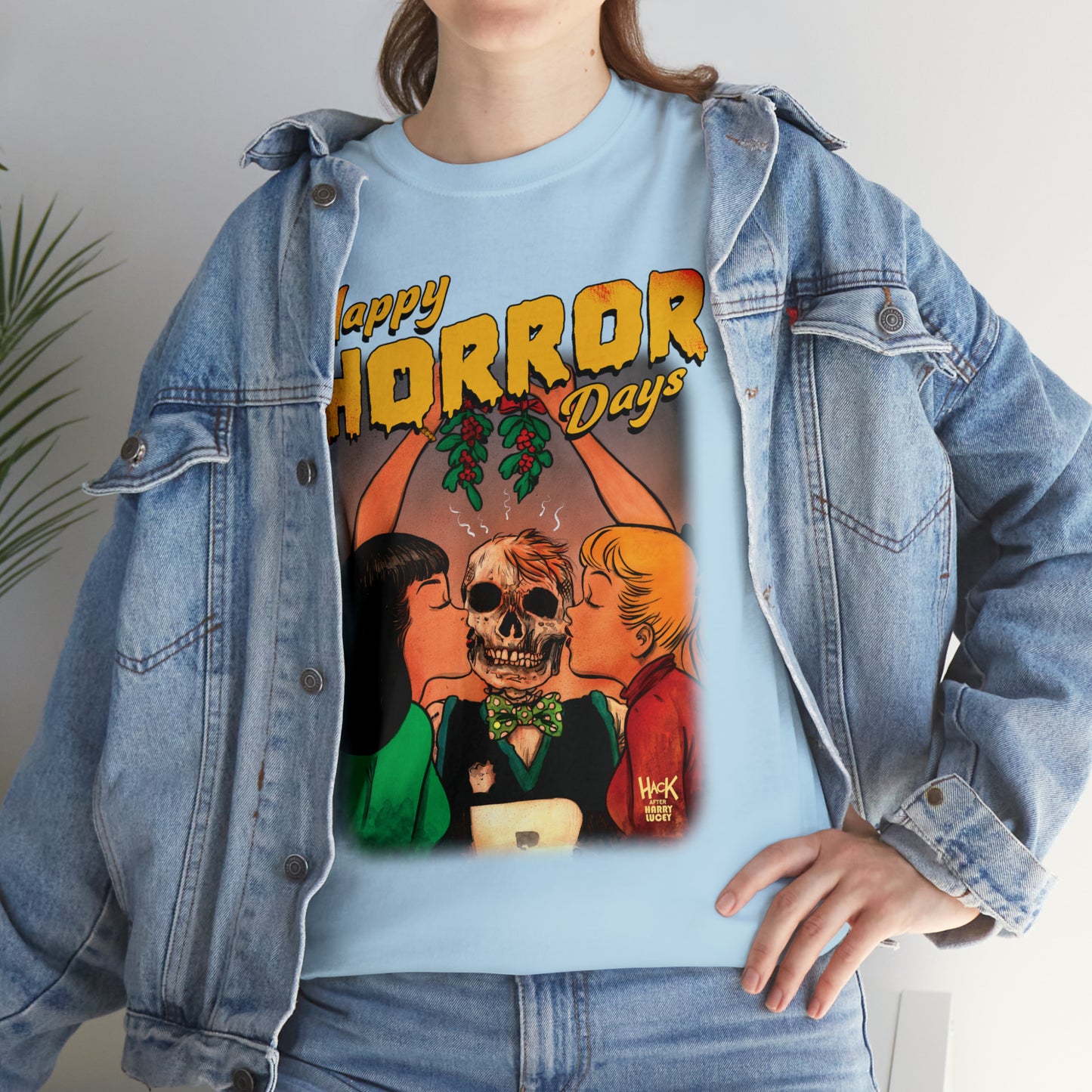 Happy Horror Days Love Triangle Graphic Tee (Unisex Heavy Cotton Tee) featuring Archie, Betty, and Veronica