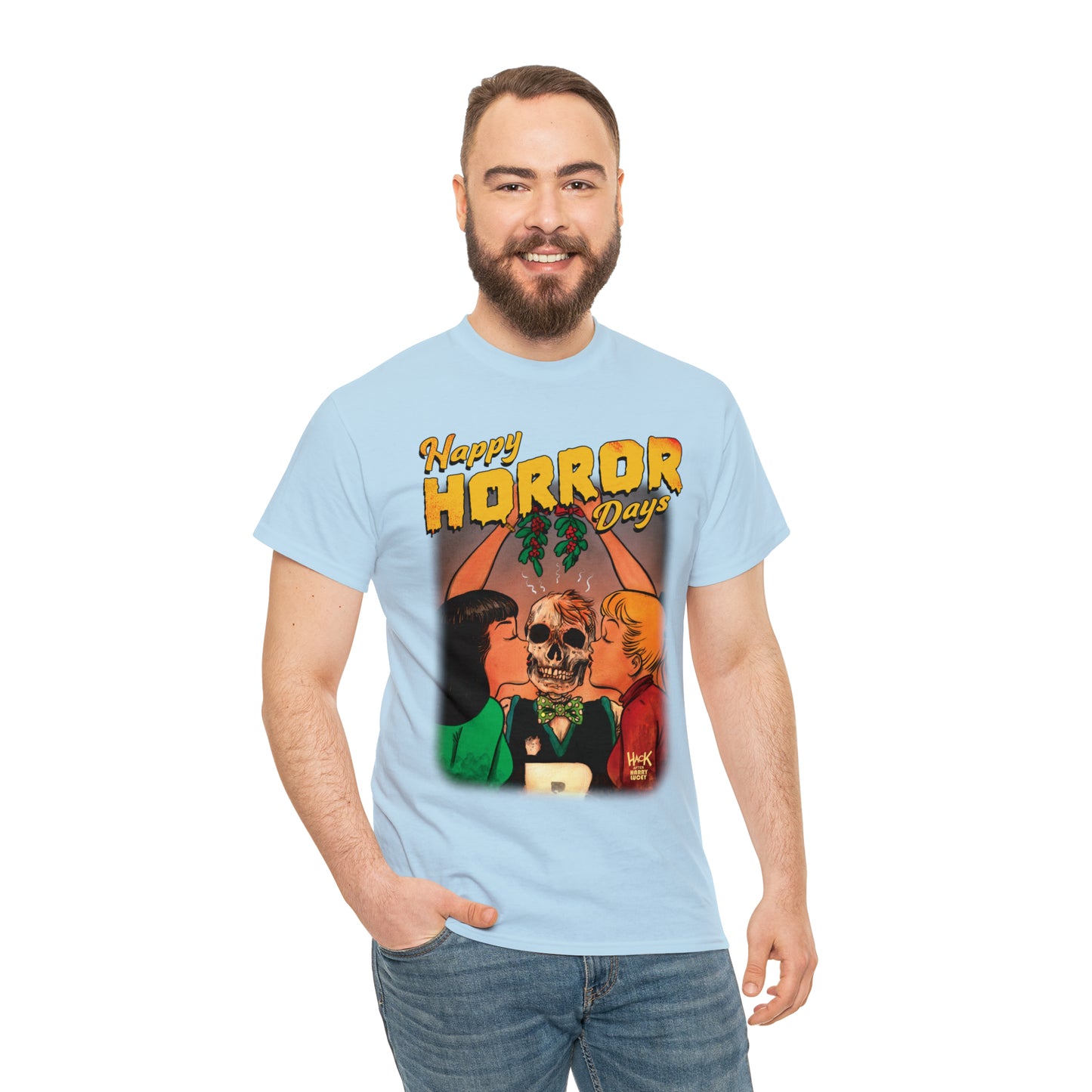 Happy Horror Days Love Triangle Graphic Tee (Unisex Heavy Cotton Tee) featuring Archie, Betty, and Veronica