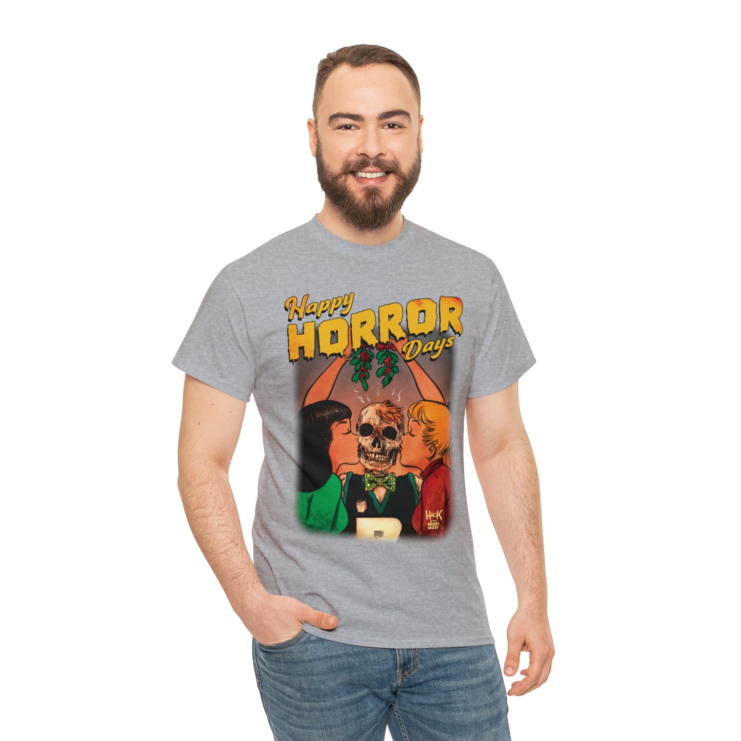 Happy Horror Days Love Triangle Graphic Tee (Unisex Heavy Cotton Tee) featuring Archie, Betty, and Veronica