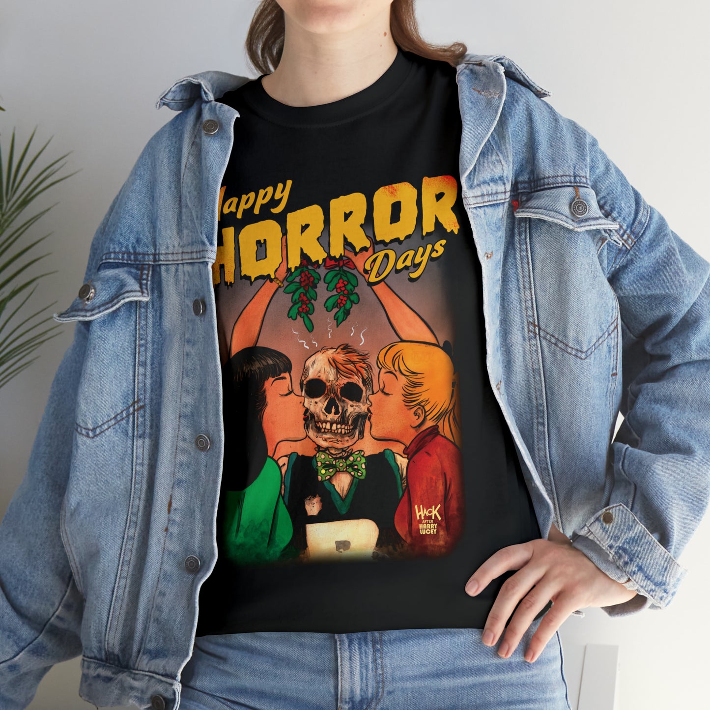 Happy Horror Days Love Triangle Graphic Tee (Unisex Heavy Cotton Tee) featuring Archie, Betty, and Veronica