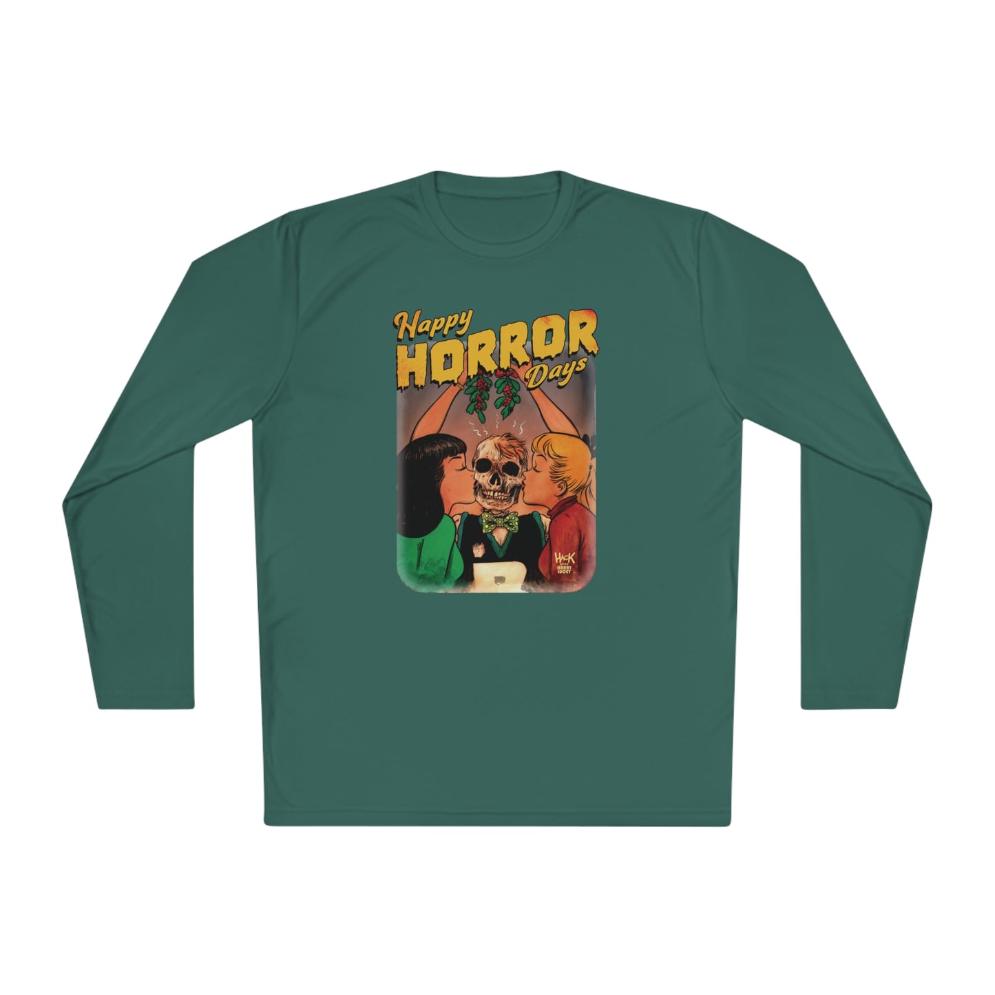 Happy Horror Days Love Triangle Graphic Tee Unisex Lightweight Long Sleeve Tee featuring Archie, Betty, and Veronica