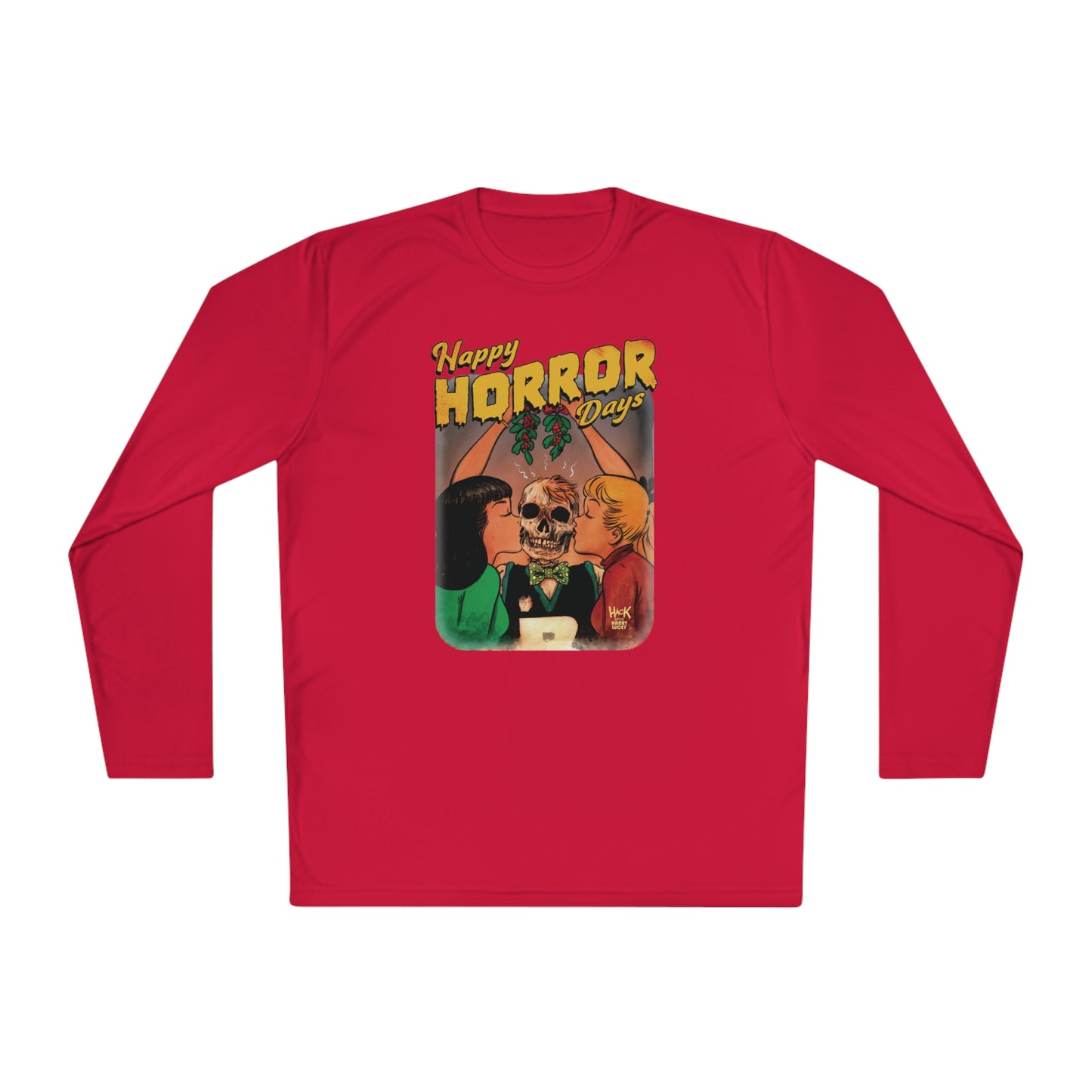 Happy Horror Days Love Triangle Graphic Tee Unisex Lightweight Long Sleeve Tee featuring Archie, Betty, and Veronica