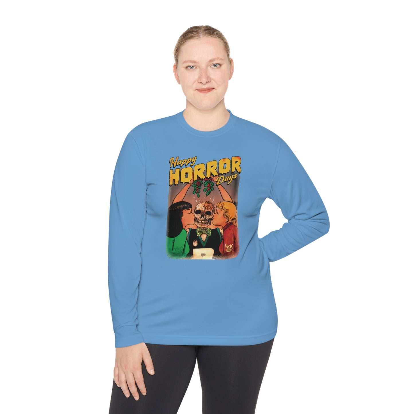 Happy Horror Days Love Triangle Graphic Tee Unisex Lightweight Long Sleeve Tee featuring Archie, Betty, and Veronica