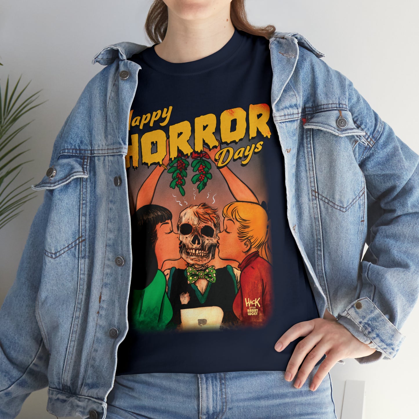 Happy Horror Days Love Triangle Graphic Tee (Unisex Heavy Cotton Tee) featuring Archie, Betty, and Veronica