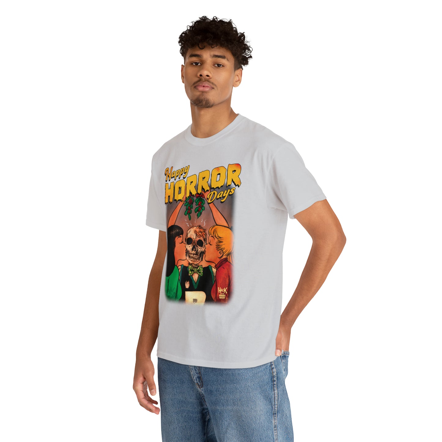 Happy Horror Days Love Triangle Graphic Tee (Unisex Heavy Cotton Tee) featuring Archie, Betty, and Veronica