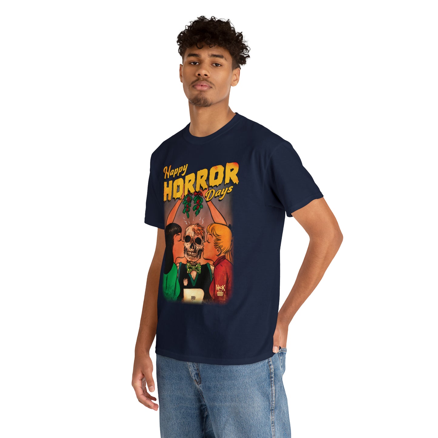 Happy Horror Days Love Triangle Graphic Tee (Unisex Heavy Cotton Tee) featuring Archie, Betty, and Veronica