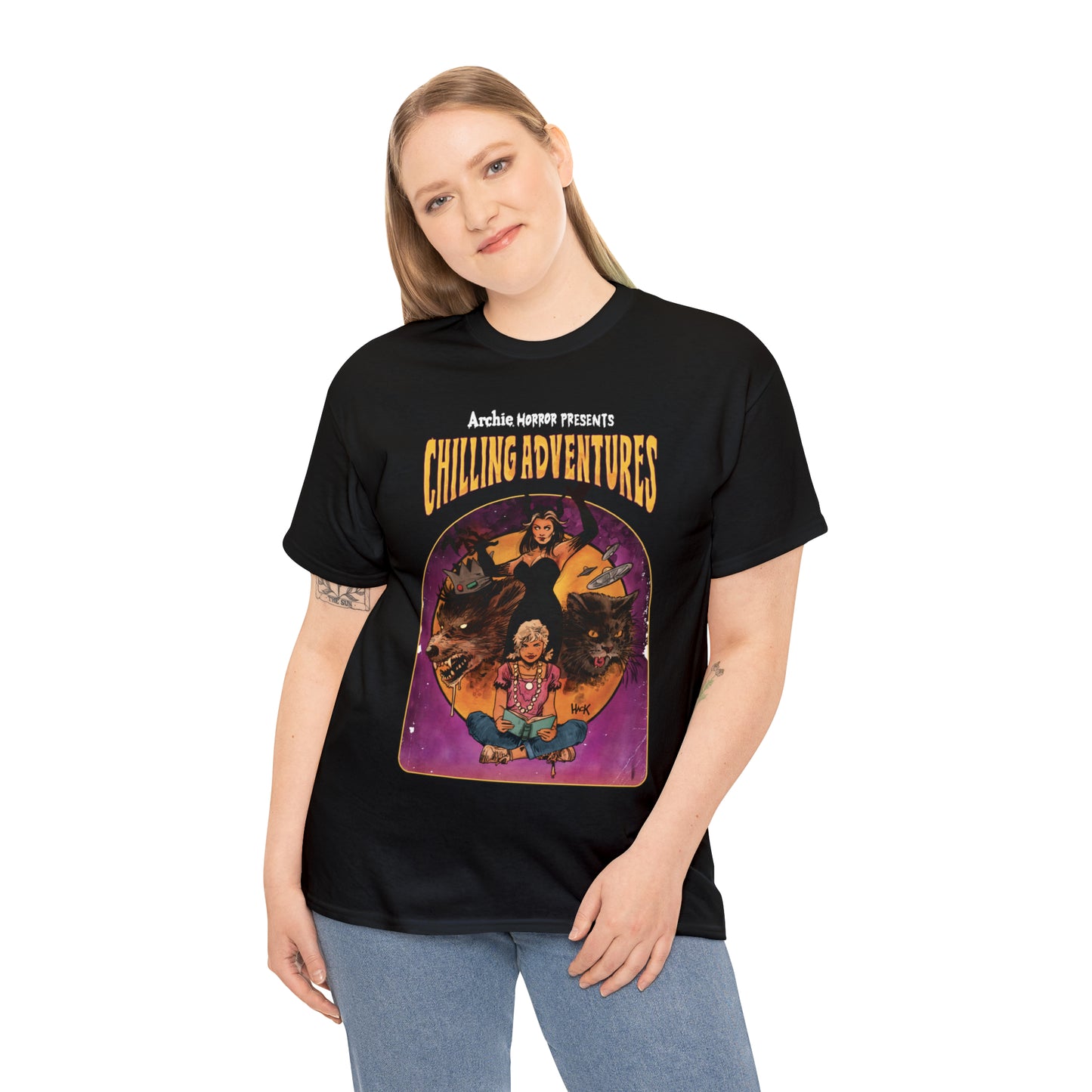 Archie Horror Presents Chilling Adventures Graphic Tee (Unisex Heavy Cotton Tee) featuring Jinx and Madam Satan