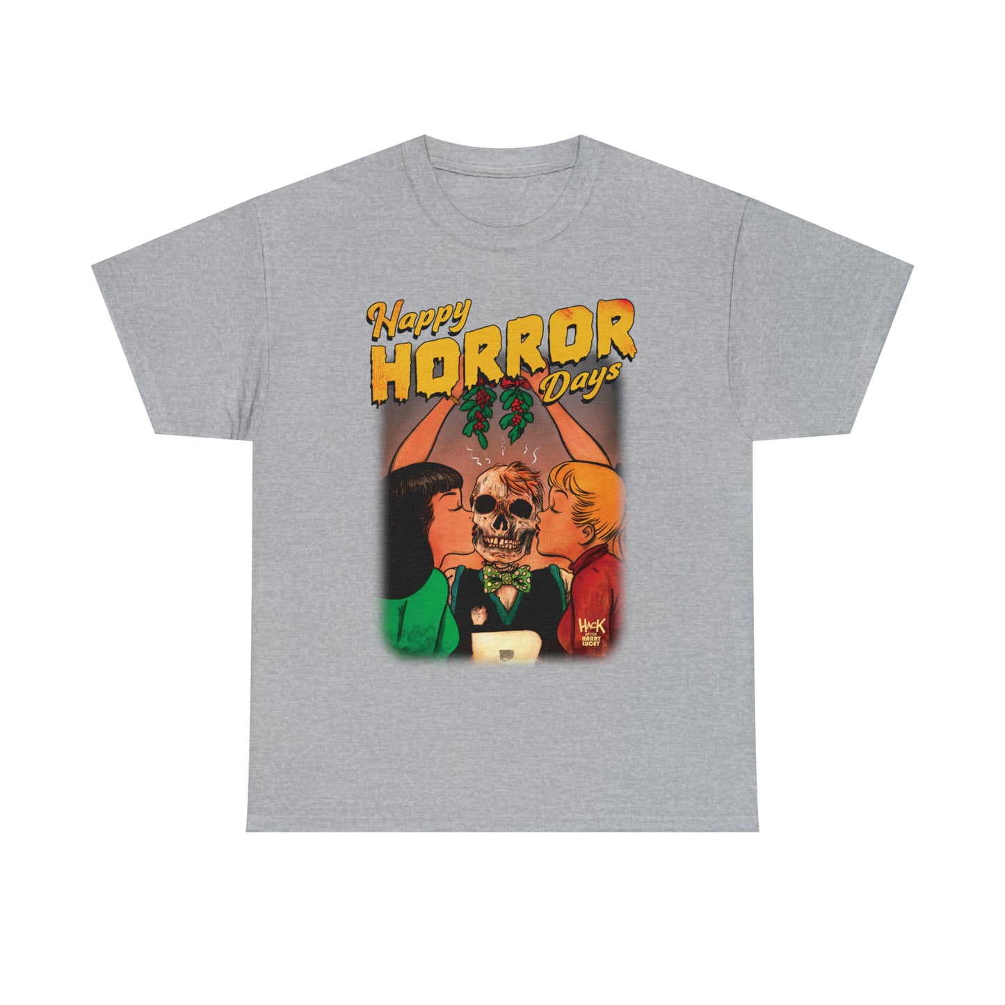 Happy Horror Days Love Triangle Graphic Tee (Unisex Heavy Cotton Tee) featuring Archie, Betty, and Veronica