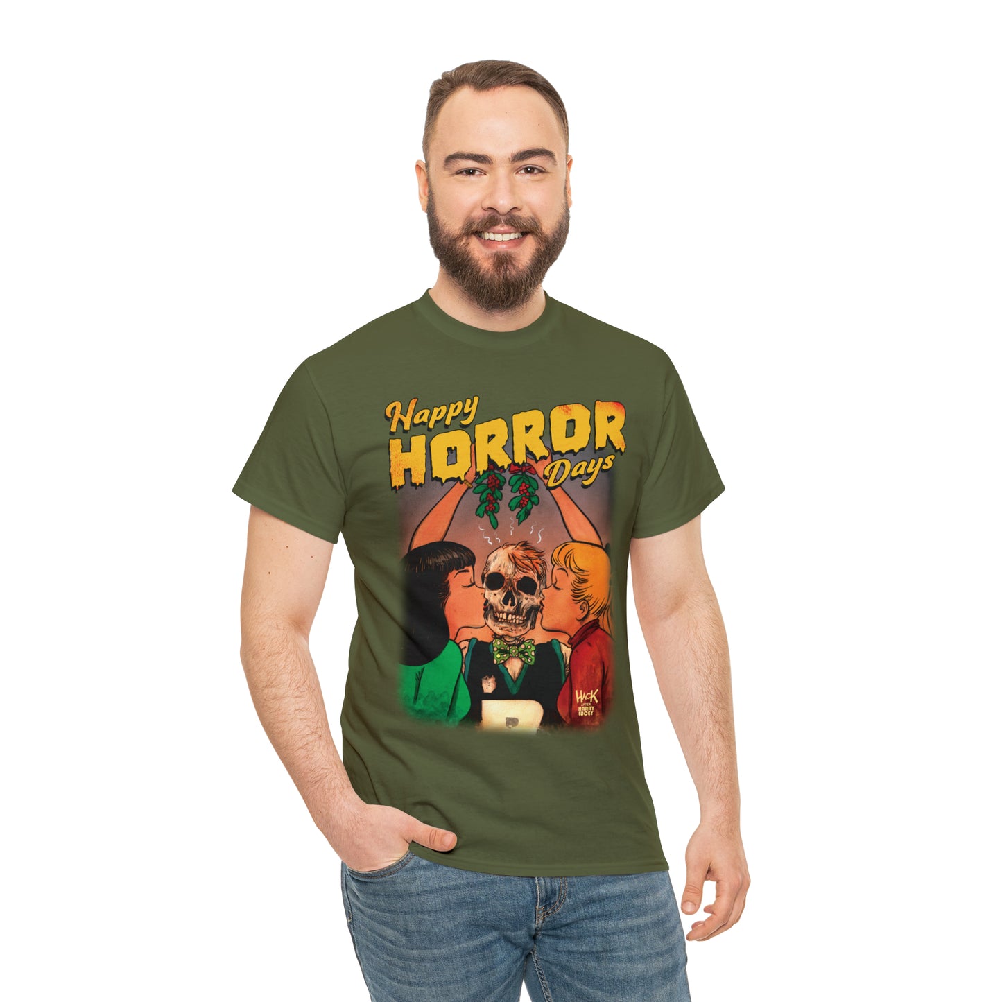 Happy Horror Days Love Triangle Graphic Tee (Unisex Heavy Cotton Tee) featuring Archie, Betty, and Veronica