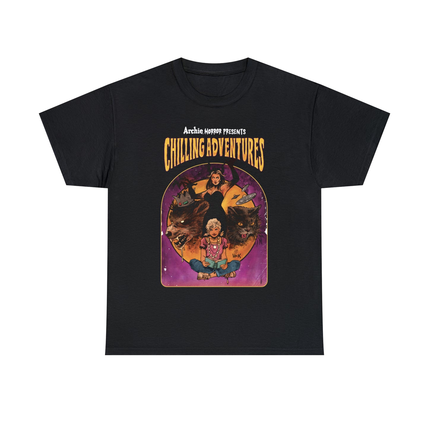 Archie Horror Presents Chilling Adventures Graphic Tee (Unisex Heavy Cotton Tee) featuring Jinx and Madam Satan