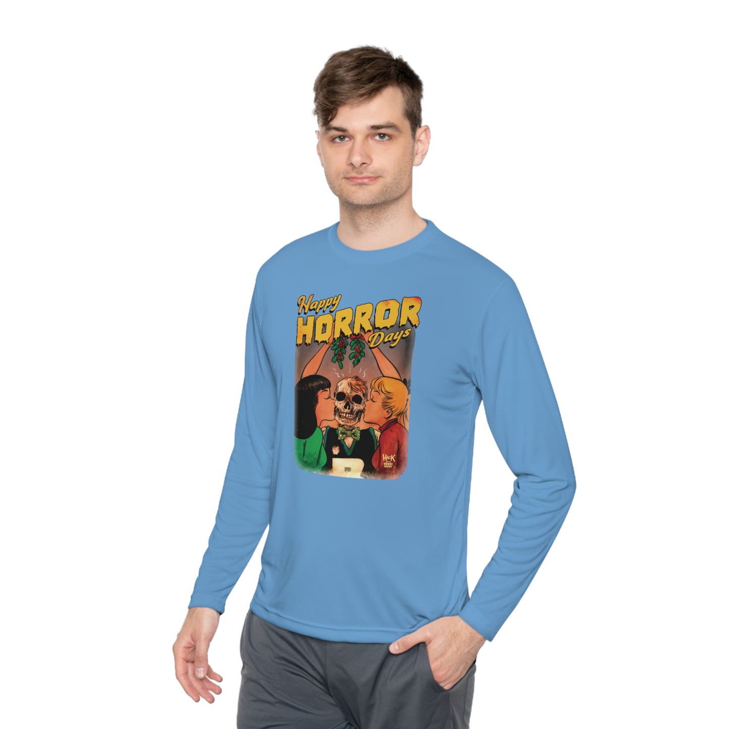 Happy Horror Days Love Triangle Graphic Tee Unisex Lightweight Long Sleeve Tee featuring Archie, Betty, and Veronica