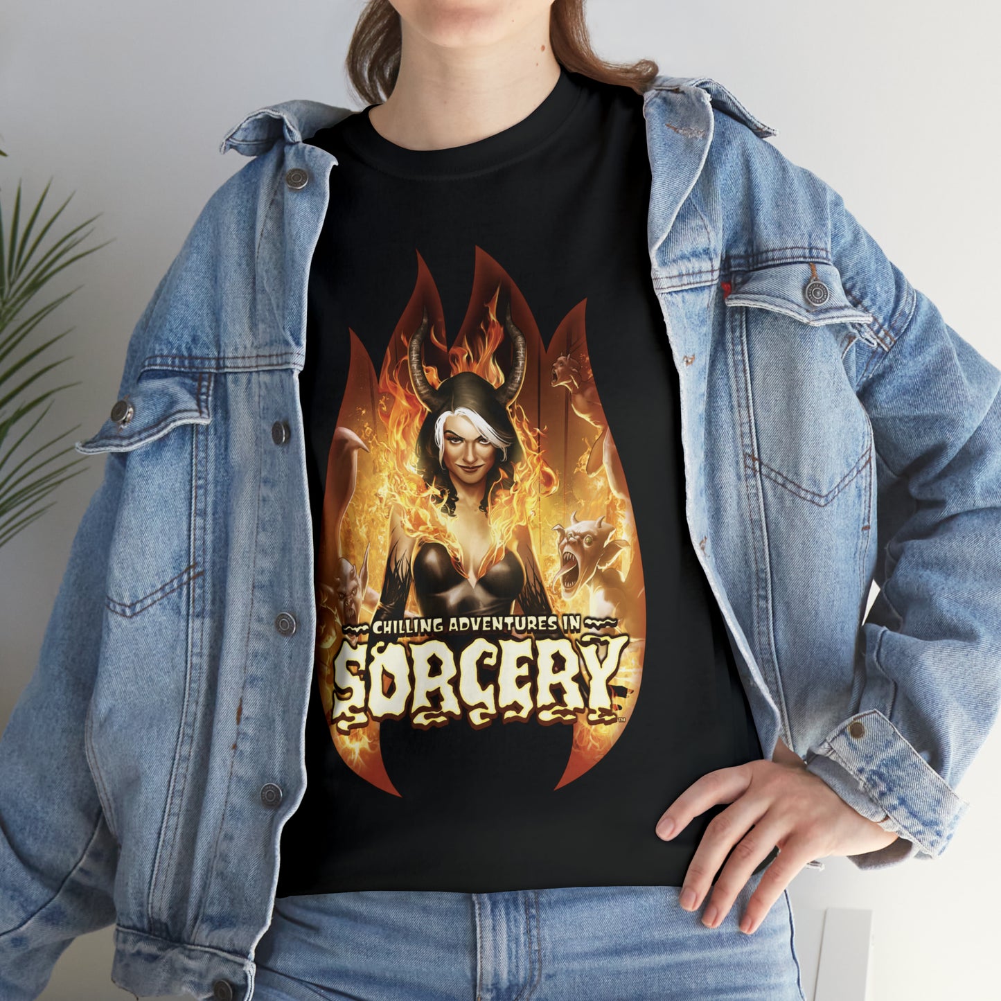 Chilling Adventures in Sorcery Graphic Tee (Unisex Heavy Cotton Tee) featuring Madam Satan