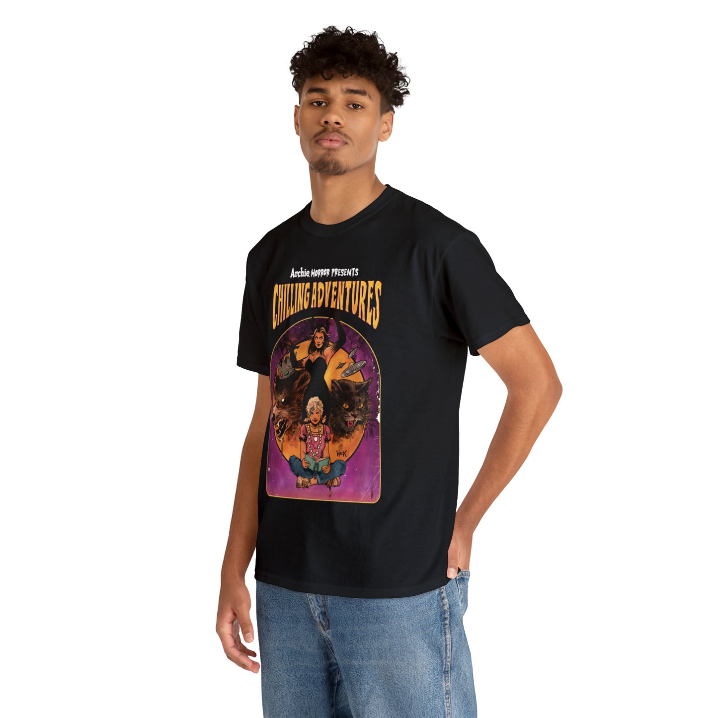 Archie Horror Presents Chilling Adventures Graphic Tee (Unisex Heavy Cotton Tee) featuring Jinx and Madam Satan