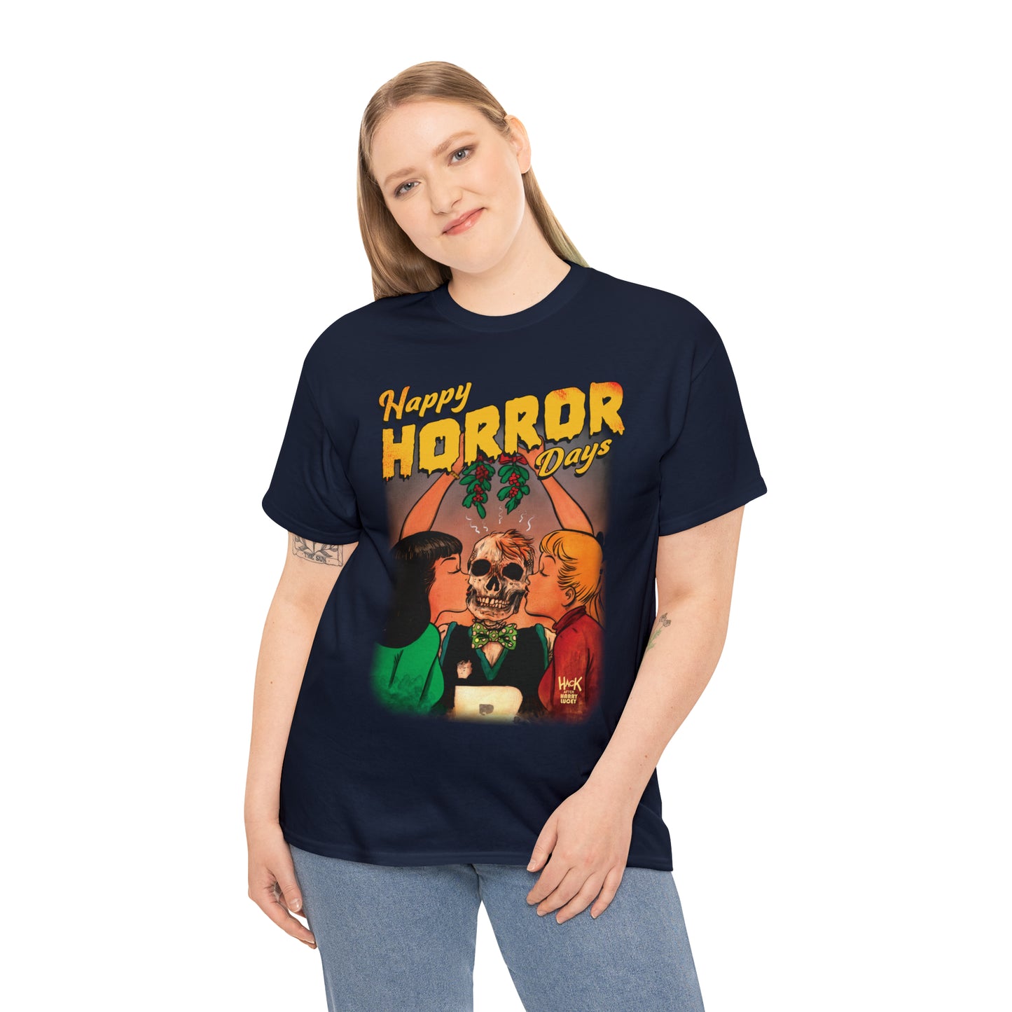 Happy Horror Days Love Triangle Graphic Tee (Unisex Heavy Cotton Tee) featuring Archie, Betty, and Veronica