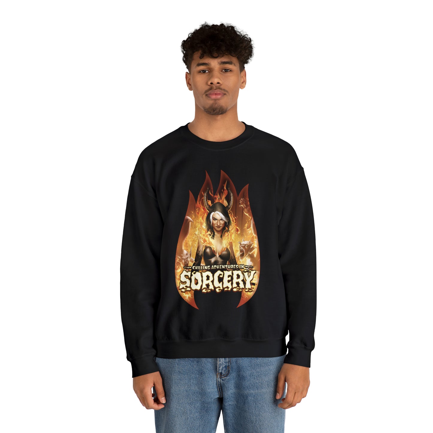 Chilling Adventures in Sorcery Unisex Heavy Blend™ Crewneck Sweatshirt featuring Madam Satan