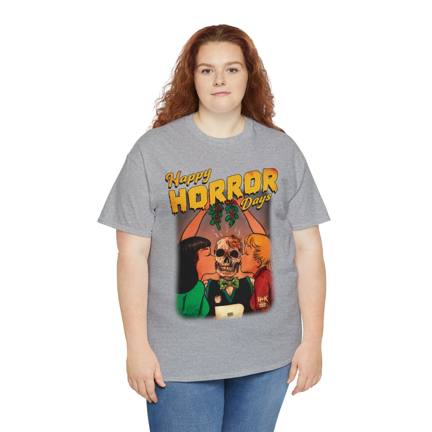 Happy Horror Days Love Triangle Graphic Tee (Unisex Heavy Cotton Tee) featuring Archie, Betty, and Veronica