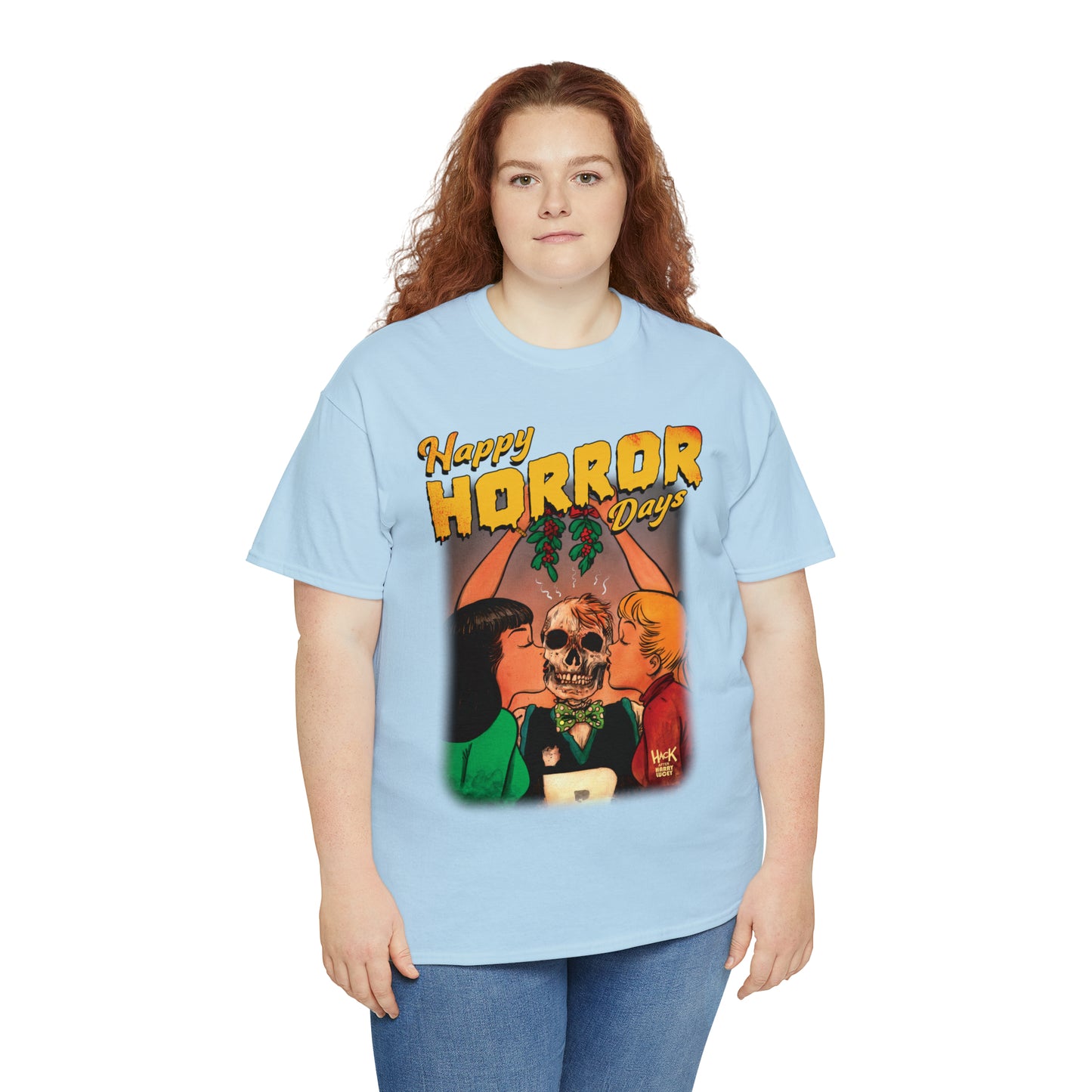 Happy Horror Days Love Triangle Graphic Tee (Unisex Heavy Cotton Tee) featuring Archie, Betty, and Veronica