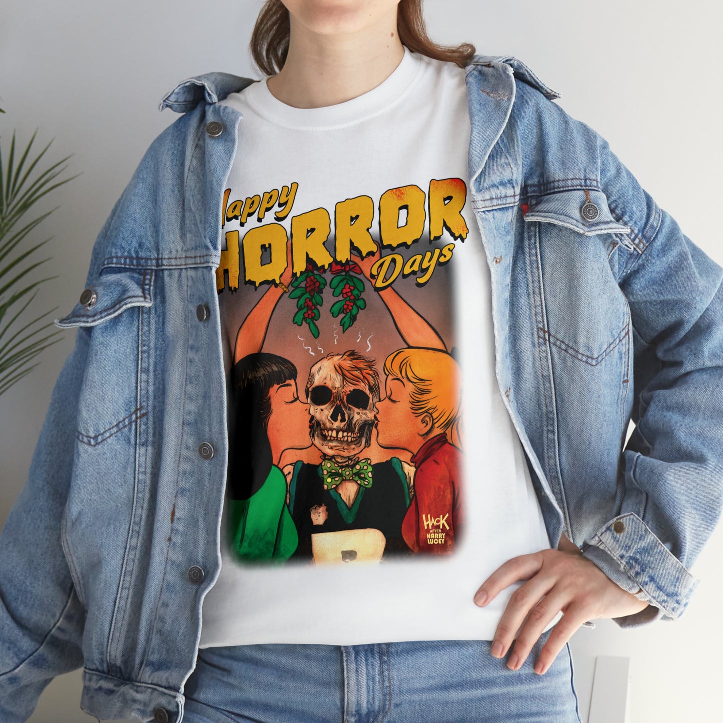 Happy Horror Days Love Triangle Graphic Tee (Unisex Heavy Cotton Tee) featuring Archie, Betty, and Veronica