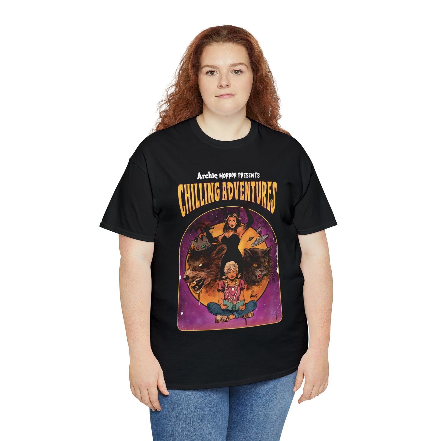 Archie Horror Presents Chilling Adventures Graphic Tee (Unisex Heavy Cotton Tee) featuring Jinx and Madam Satan