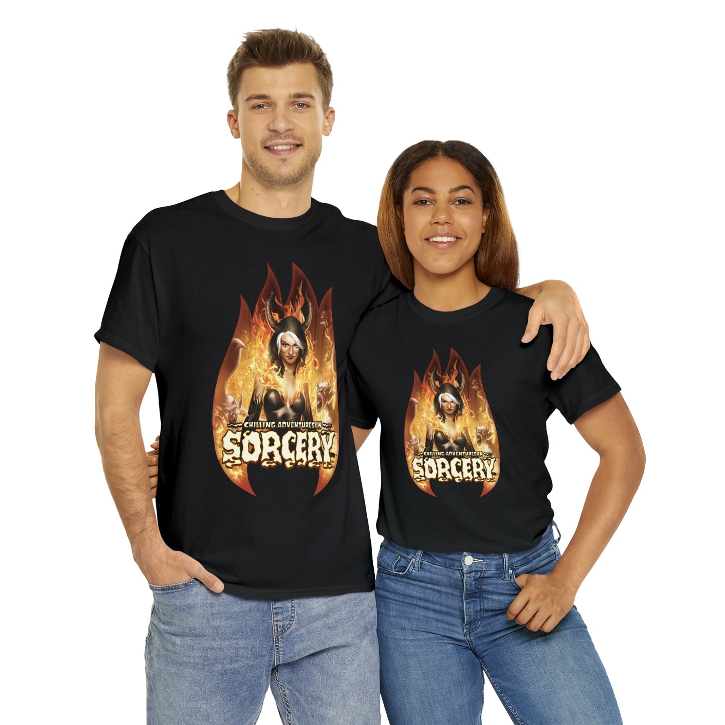 Chilling Adventures in Sorcery Graphic Tee (Unisex Heavy Cotton Tee) featuring Madam Satan