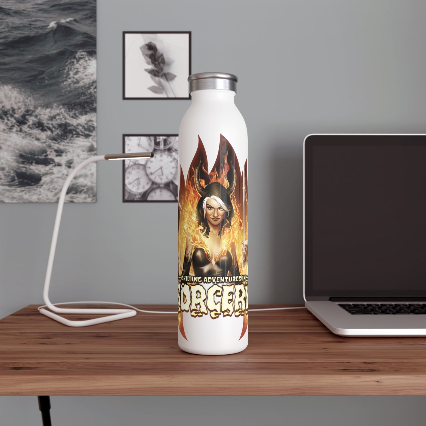 Chilling Adventures in Sorcery Stainless Steal 20oz Slim Water Bottle Featuring Madam Satan