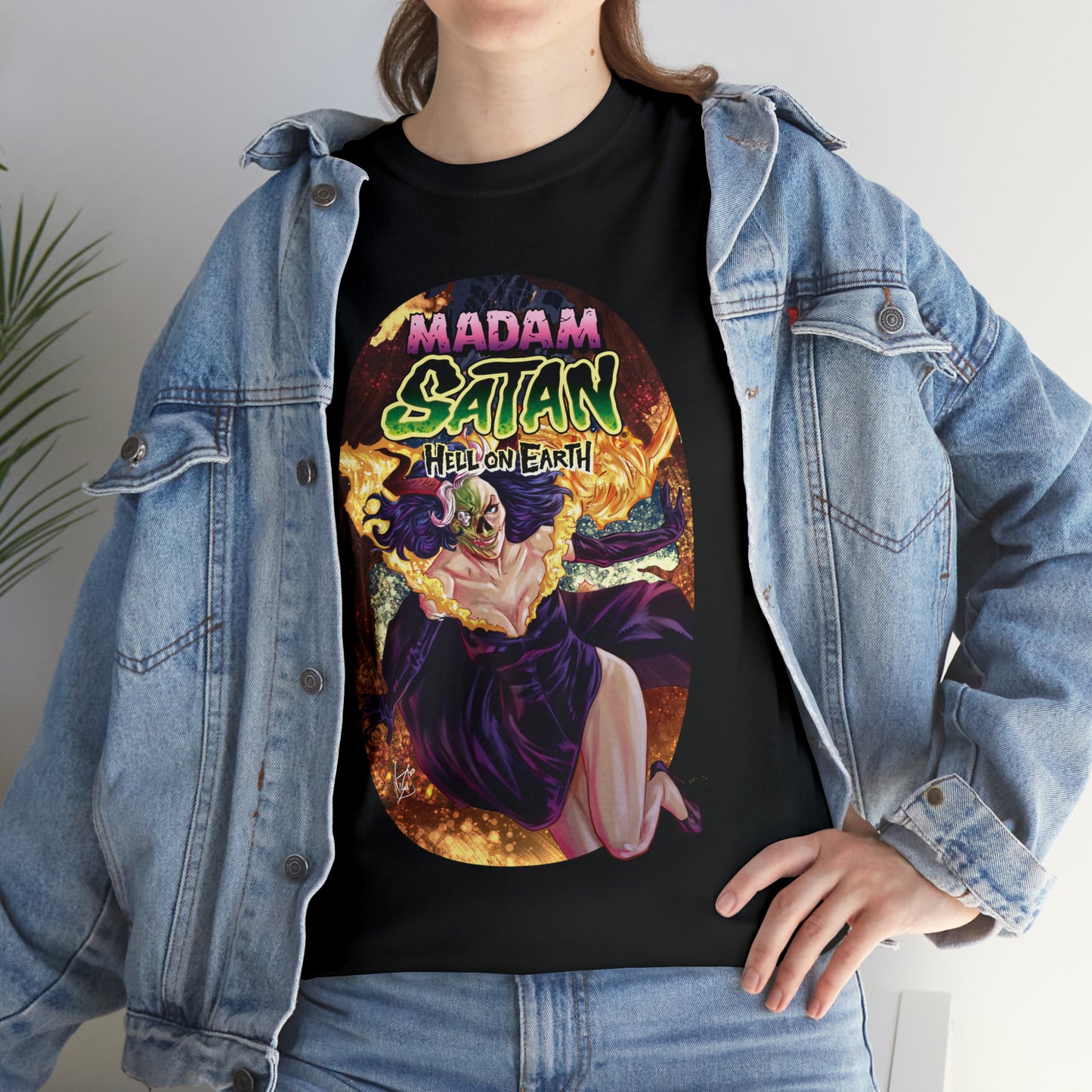 Madam Satan Hell on Earth Graphic Tee (Unisex Heavy Cotton Tee)