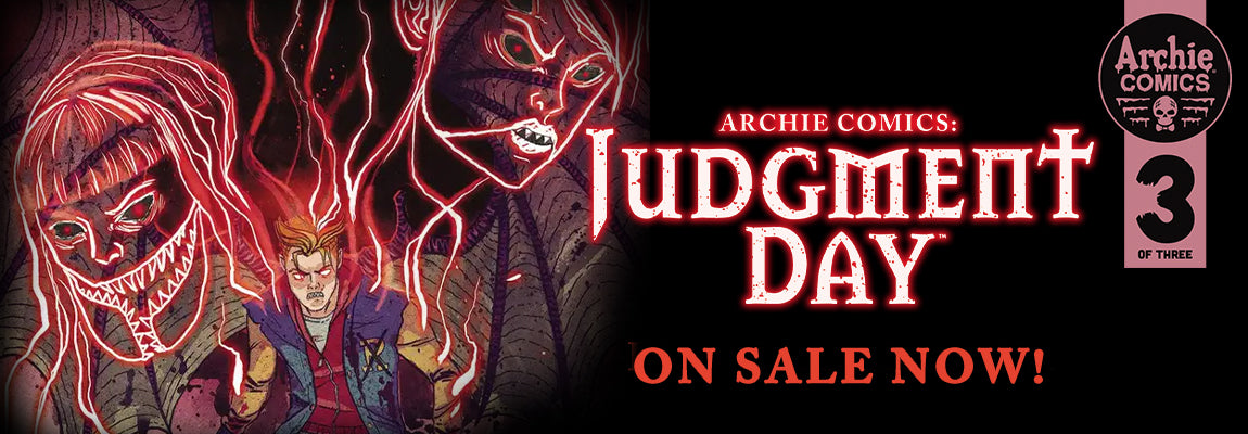 Main Cover of Judgment Day #3 art by Megan Hutchison, with text that reads "On Sale Now!"